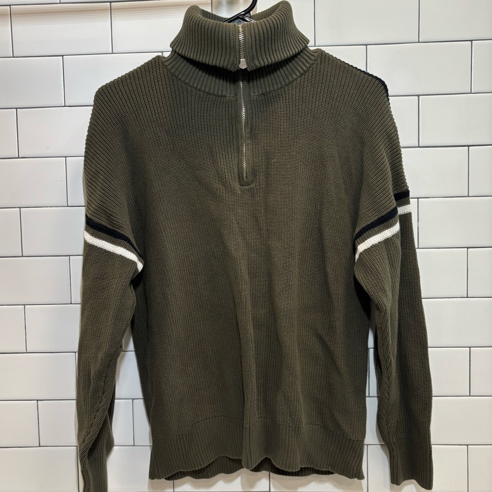 Men's Olive Green Turtleneck Sweater